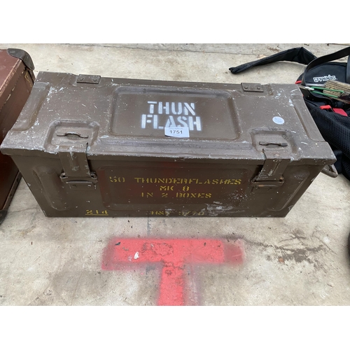 1751 - A VINTAGE METAL AMMO TIN