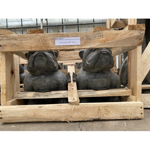 1772 - A PAIR OF CEMENT FIBRE BULLDOG FIGURES (H:30CM)