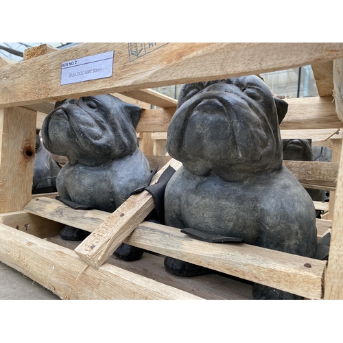 1772 - A PAIR OF CEMENT FIBRE BULLDOG FIGURES (H:30CM)