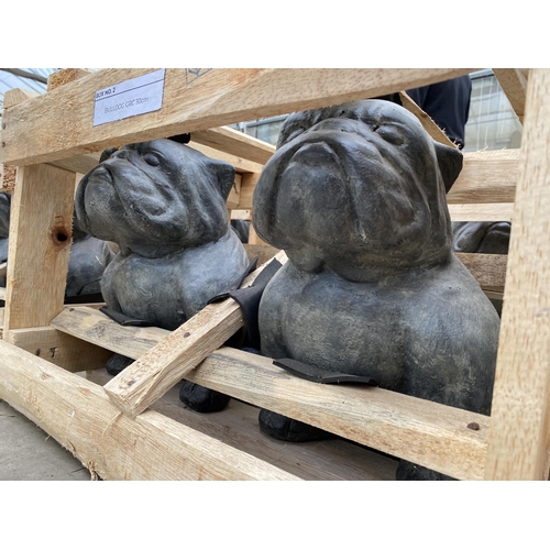 1774 - A PAIR OF CEMENT FIBRE BULLDOG FIGURES (H:30CM)