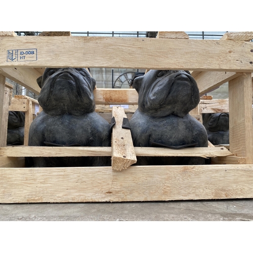 1775 - A PAIR OF CEMENT FIBRE BULLDOG FIGURES (H:30CM)