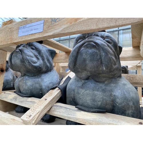 1775 - A PAIR OF CEMENT FIBRE BULLDOG FIGURES (H:30CM)