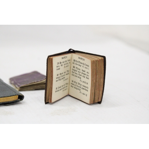 19 - FOUR MINIATURE BOOKS COMPRISING TILT'S MINIATURE ALMANACK FOR 1838, SMALL RAIN (2) AND THE HISTORY O... 