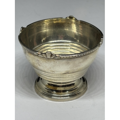 26 - A HALLMARKED SHEFFIELD WALKER AND HALL SILVER POT GROSS WEIGHT 27.3 GRAMS