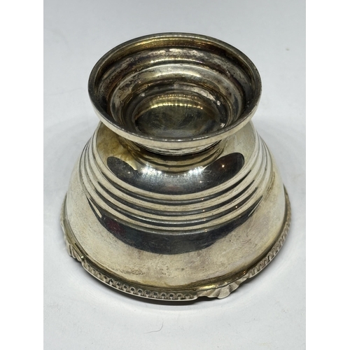 26 - A HALLMARKED SHEFFIELD WALKER AND HALL SILVER POT GROSS WEIGHT 27.3 GRAMS