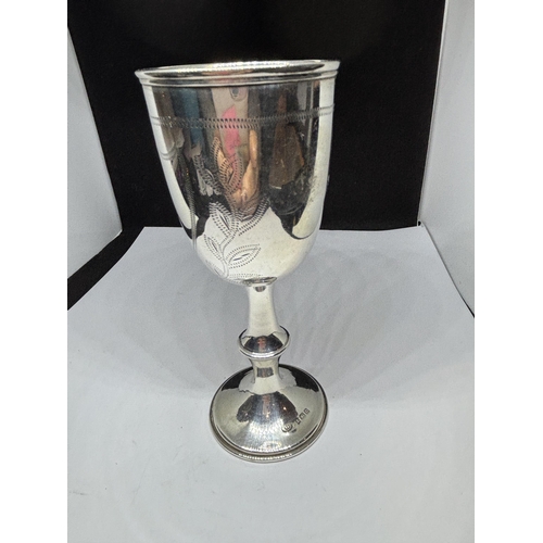 30 - A HALLMARKED BIRMINGHAM SILVER GOBLET