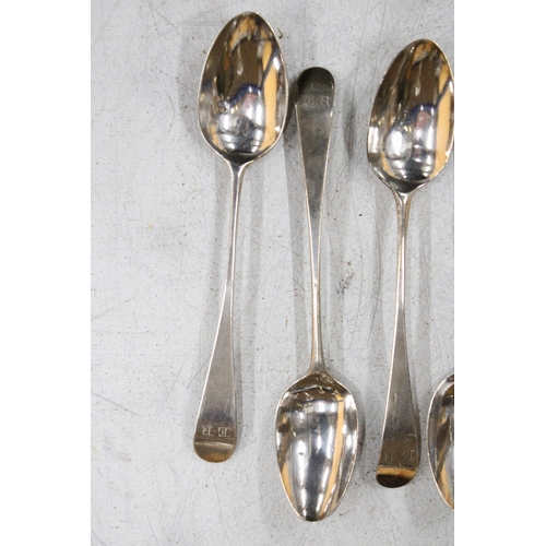 38 - A SET OF SIX HALLMARKED GEORGIAN SILVER TEASPOONS GROSS WEIGHT 73.1 GRAMS