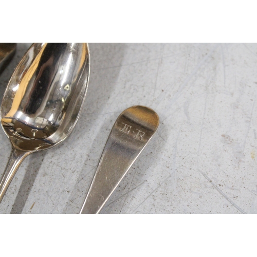 38 - A SET OF SIX HALLMARKED GEORGIAN SILVER TEASPOONS GROSS WEIGHT 73.1 GRAMS