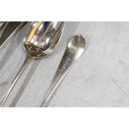 38 - A SET OF SIX HALLMARKED GEORGIAN SILVER TEASPOONS GROSS WEIGHT 73.1 GRAMS