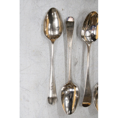 38 - A SET OF SIX HALLMARKED GEORGIAN SILVER TEASPOONS GROSS WEIGHT 73.1 GRAMS