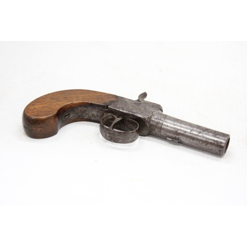 4 - A MID 19TH CENTURY PERCUSSION CAP TURNOFF BARREL POCKET PISTOL