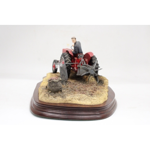 50 - A LARGE BORDER FINE ART FIGURE LIFTING THE PINKS (INTERNATIONAL B250 TRACTOR) LIMITED EDITION 1614/1... 