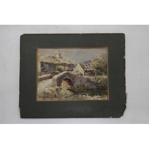 115 - AN UNFRAMED WATERCOLOUR OF A RIVER SCENE BY JOHN GUTTERIDGE SYKES 