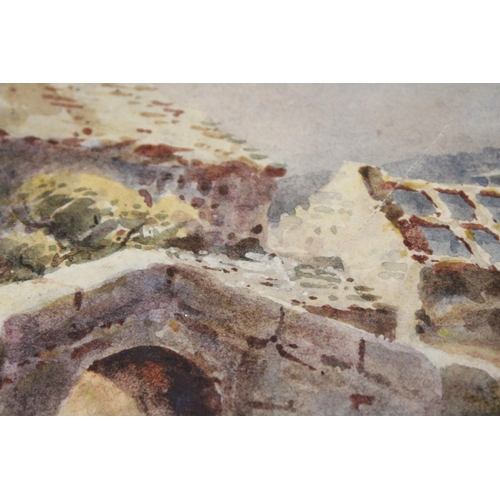 115 - AN UNFRAMED WATERCOLOUR OF A RIVER SCENE BY JOHN GUTTERIDGE SYKES 