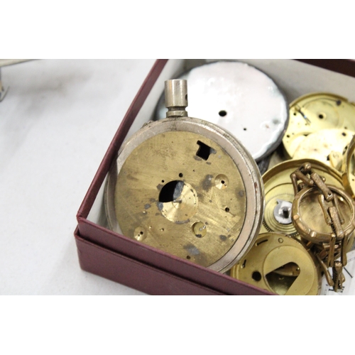 118 - A COLLECTION OF VINTAGE POCKET WATCH PARTS