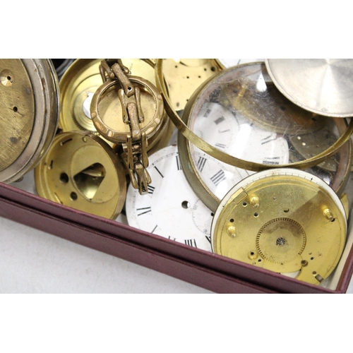 118 - A COLLECTION OF VINTAGE POCKET WATCH PARTS