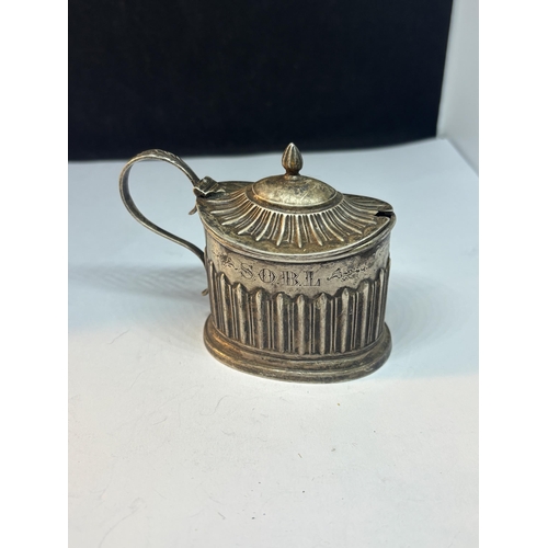 762 - A HALLMARKED BIRMINGHAM SILVER MUSTARD POT NO LINER GROSS WEIGHT 60.4 GRAMS