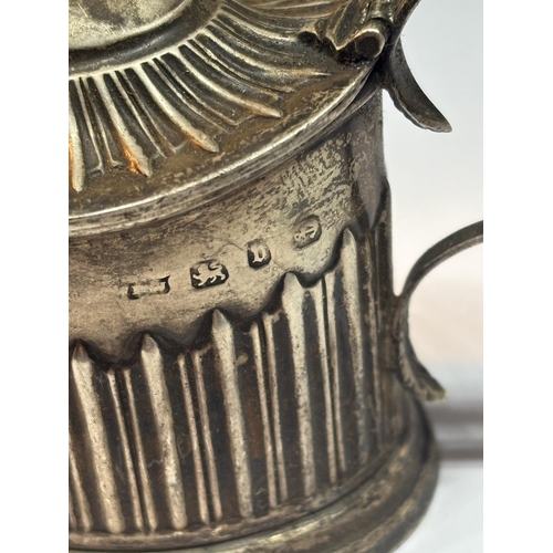 762 - A HALLMARKED BIRMINGHAM SILVER MUSTARD POT NO LINER GROSS WEIGHT 60.4 GRAMS