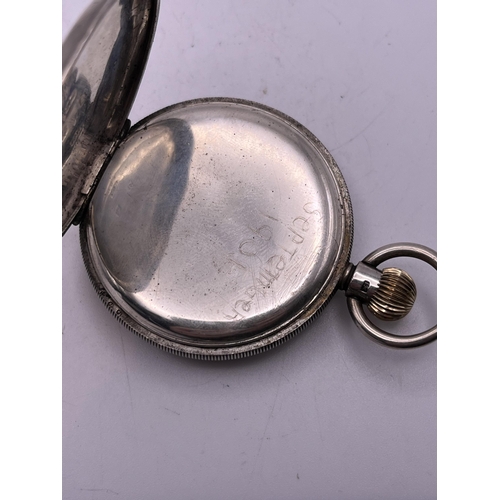 511 - A MARKED 925 SILVER WALTHAM MASS GENTS POCKET WATCH 52MM