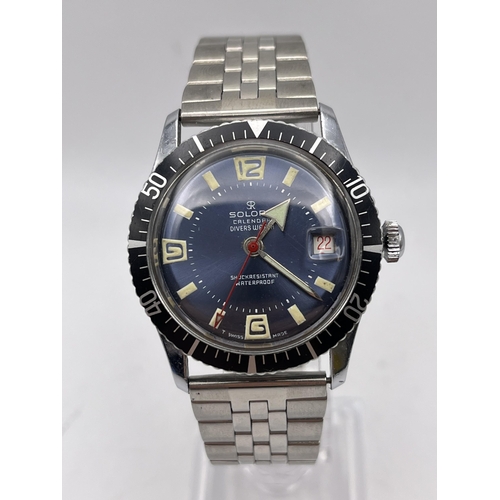 520 - A 1970'S SOLOR GENT'S DIVER'S WRIST WATCH 35MM