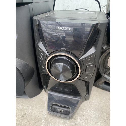 2365 - A SONY STEREO SYSTEM AND TWO PAIRS OF SPEAKERS