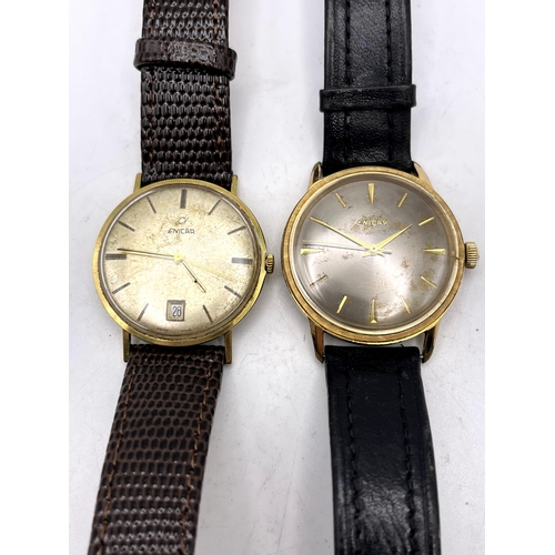 518 - TWO VINTAGE ENICAR GENT'S WRIST WATCHES