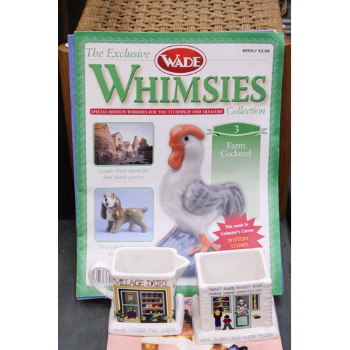 265 - A COLLECTION OF WADE TO INCLUDE WHIMSIES, A JUG AND BOWL ANDM BOOKLET