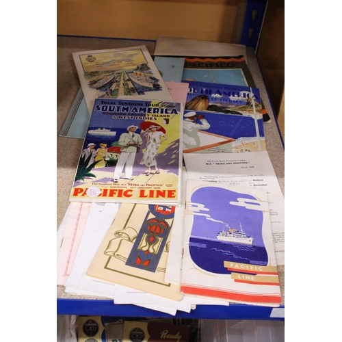 907 - A COLLECTION OF VINTAGE EPHEMERA RELATING TO PACIFIC LINE SERVICES CRUISES IN THE 1930'S