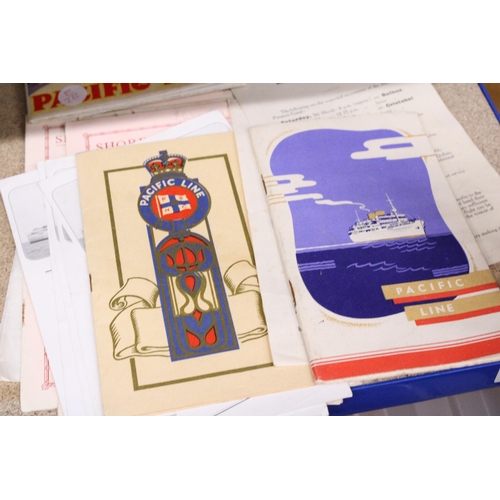 907 - A COLLECTION OF VINTAGE EPHEMERA RELATING TO PACIFIC LINE SERVICES CRUISES IN THE 1930'S