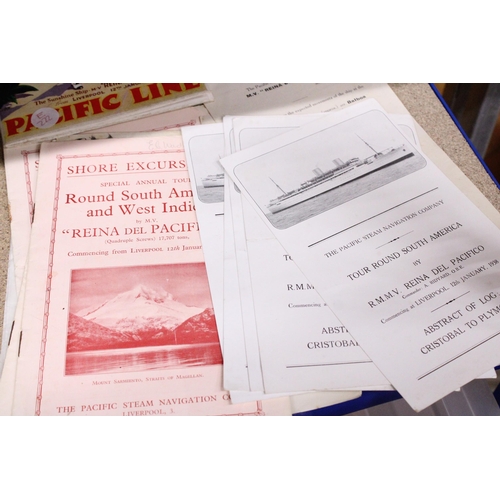 907 - A COLLECTION OF VINTAGE EPHEMERA RELATING TO PACIFIC LINE SERVICES CRUISES IN THE 1930'S