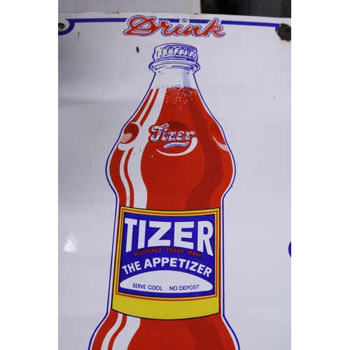 978 - A METAL TIZER ADVERTISING SIGN, 31CM X 61CM