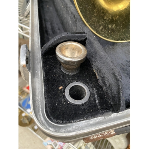 1609 - A PART COMPLETE BEESON TROMBONE WITH CARRY CASE