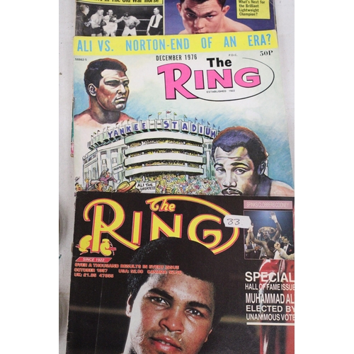 1256 - A SELECTION OF 1970'S-80'S 'THE RING' MAGAZINES INCLUDING SPECIAL MUHAMMED ALI HALL OF FAME ISSUE TO... 