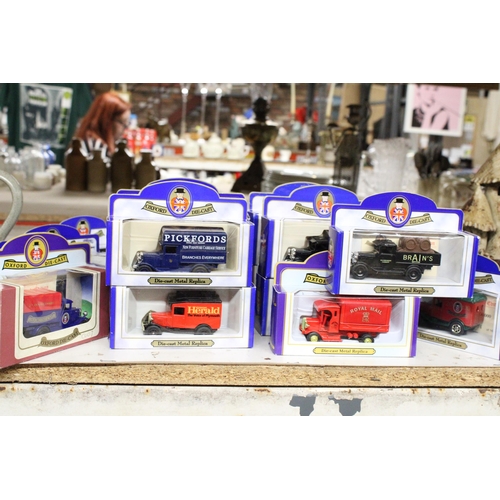 1233 - TWENTY OXFORD DIE-CAST ADVERTISING VANS - ALL AS NEW AND BOXED