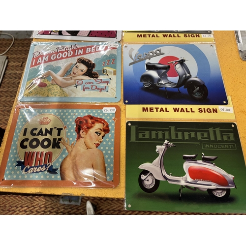 129 - SEVEN TIN PLATE SIGNS