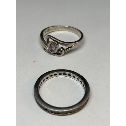 68 - FOUR VARIOUS SILVER RINGS