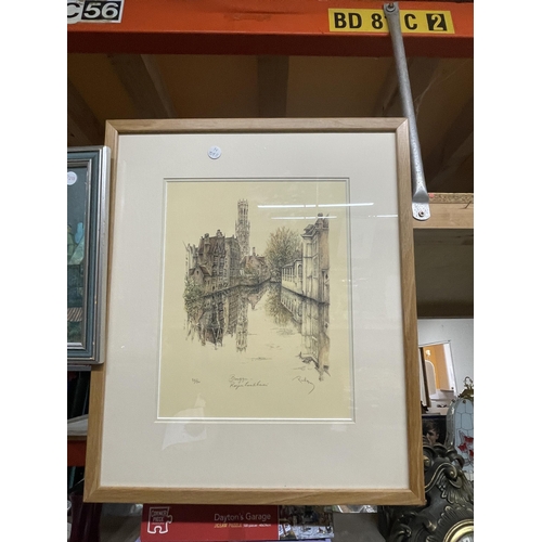 1245 - A LIMITED EDITION 57/80 PRINT OF BRUGGE