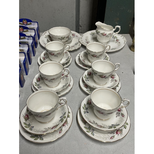 1232 - A PARAGON BRIDAL ROSE TEASET TO INCLUDE CAKE PLATES, TRIO'S, CREAMER, SUGAR BOWL, ETC.,