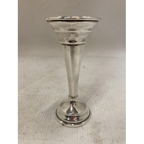 18A - A HALLMARKED BIRMINGHAM SILVER CANDLESTICK WITH WEIGHTED BASE, GROSS 144G