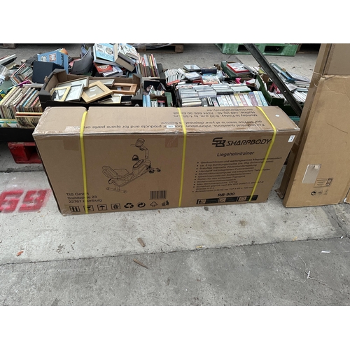 2077 - A BRAND NEW AND BOXED SHARPBODY RECUMBANT RB90 EXERCISE BIKE