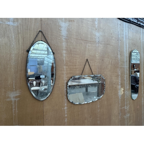 2976 - TWO FRAMELESS WALL MIRRORS