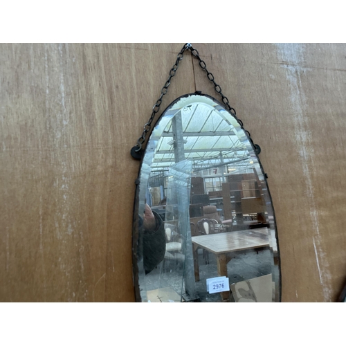 2976 - TWO FRAMELESS WALL MIRRORS