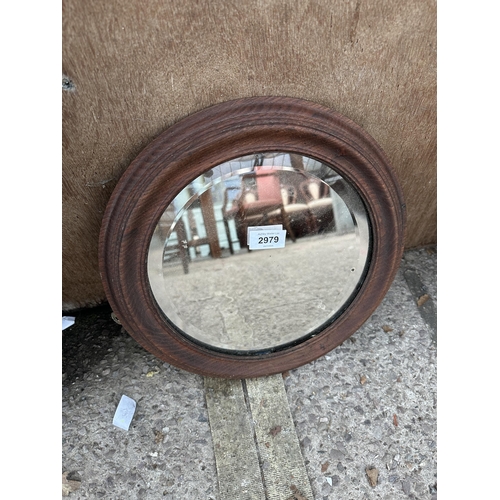 2979 - A BEVEL EDGE WALL MIRROR, 13