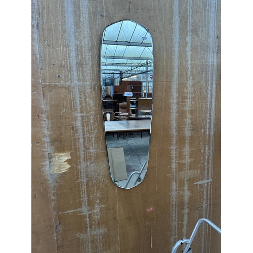 2984 - A FRAMELESS WALL MIRROR, 36