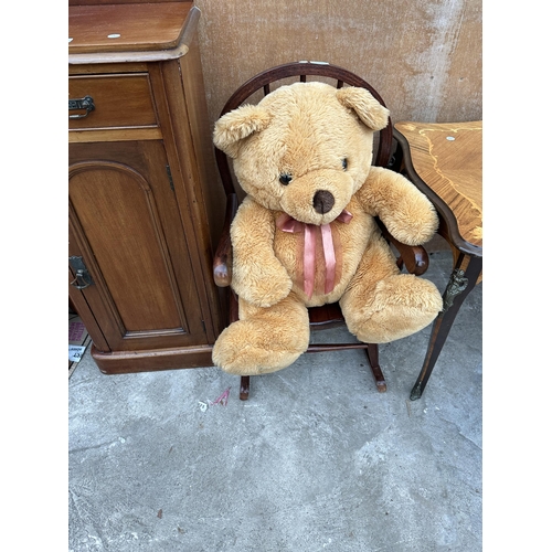 2989 - A P RUDDIMAN LTD CHILDS ROCKING CHAIR AND JOHN LEWIS TEDDY BEAR