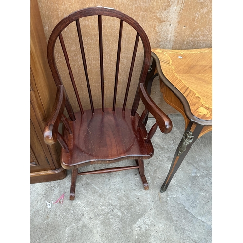 2989 - A P RUDDIMAN LTD CHILDS ROCKING CHAIR AND JOHN LEWIS TEDDY BEAR