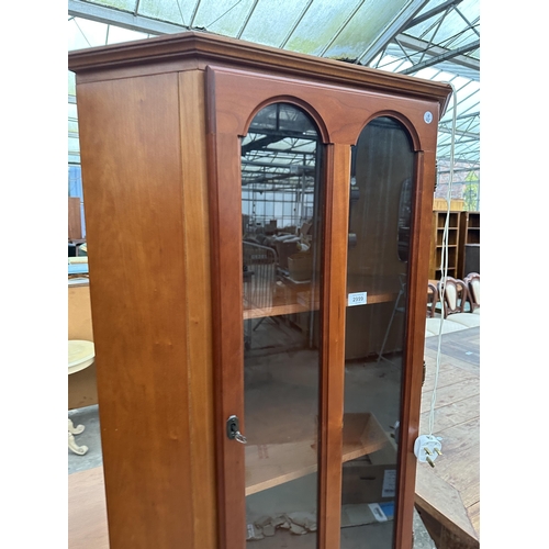 2999 - A RETRO TEAK CANALETTO BY DUCAL CORNER CUPBOARD WITH GLAZED UPPER PORTION 30