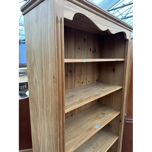 3000 - A PINE SIX TIER OPEN BOOKCASE 36