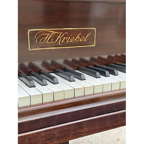 2903 - A H,KRIEBEL MAHOGANY BABY GRAND PIANO, NUMBER 20161.AND DUEL STOOL