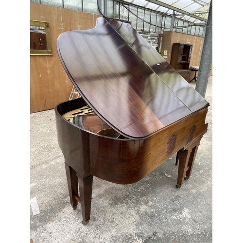 2903 - A H,KRIEBEL MAHOGANY BABY GRAND PIANO, NUMBER 20161.AND DUEL STOOL